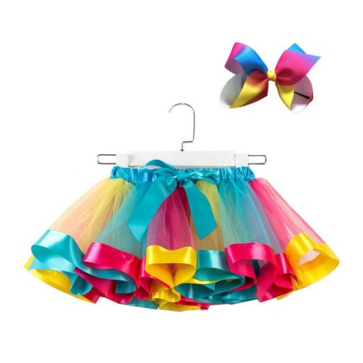 2020 New Tutu Skirt Baby Girl Clothes 12M-8Yrs Colorful Mini Pettiskirt Girls Party Dance Rainbow Tulle Skirts Children Clothing