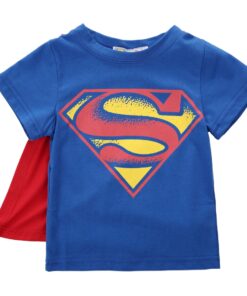 2020 Kids Boys T-shirt Tops with Cape Superman Batman Children summer Short Sleeve t-shirt Tee tops Baby Boys Clothes custume
