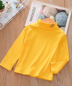 Toddler Children's Clothing TOPS Boys and Girls Autumn Winter Turtleneck Bottoming Shirt Baby Long-Sleeved T-shirt Autumn Kids