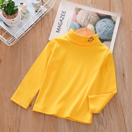 Toddler Children's Clothing TOPS Boys and Girls Autumn Winter Turtleneck Bottoming Shirt Baby Long-Sleeved T-shirt Autumn Kids