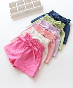 Baby Girl Shorts Kid Short Pants Casual Pants Solid Cotton Pants Summer Children Travel Beach Short Trousers