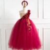 Girls Flower Fairy Costume Cosplay Petal Princess Fancy Dress For Children Halloween Costume For Kids Carnival Party Dress Up
