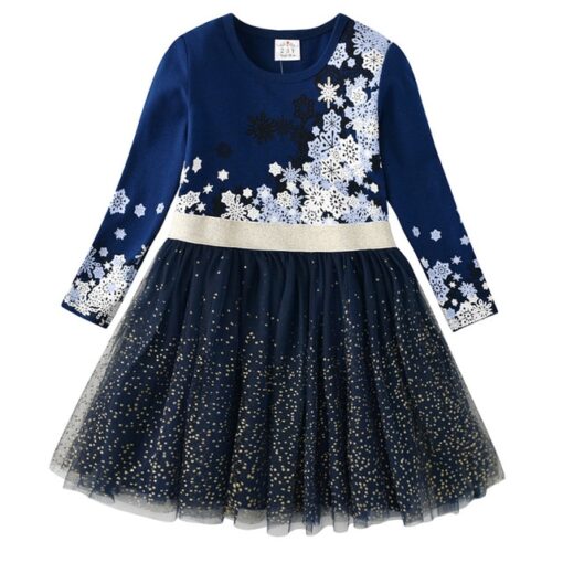VIKITA Girls Princess Dresses Kids Cartoon Vestidos Children Autumn Dress Kids Dress for Girls Long Sleeve Unicorn Dresses