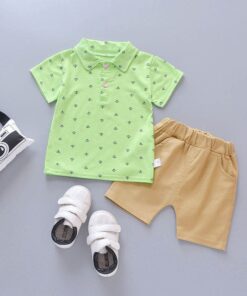 2020 New Baby Shirt Clothing Set Boys Girls Cute Summer Casual Wear Set Cartoon Mustache Top Denim Set Children's Clothes 1-4 Ye