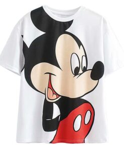 Disney Cartoon Cotton T-Shirt Women 2020 Summer Casual Mickey Mouse Daisy Duck Tshirt Women Vintage Streetwear Tee Tops T-Shirts