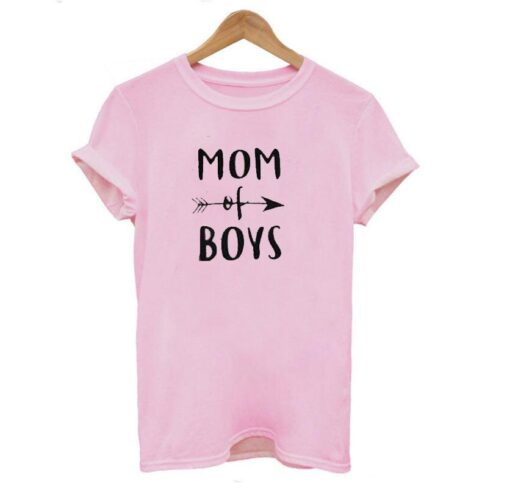 MOM OF BOYS Letter Print T Shirt Women Short Sleeve O Neck Loose Tshirt 2020 Summer Women Causal Tee Shirt Tops Mujer
