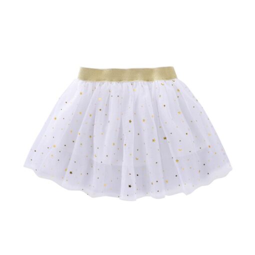 2020 Fashion Kids Mesh Miniskirts Girls Princess Stars Glitter Dance Ballet Tutu Brand Sequin Party Girl Faldas Skirt Elastic