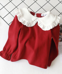 2020 Spring Autumn New Girls Shirts Kid's T-shirt Lapel Lace Casual Fashion White Doll Collar Shirt Children's Clothing