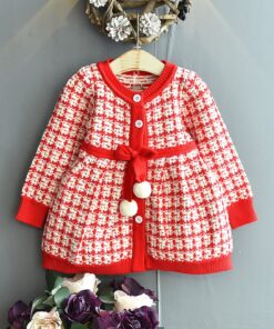 Girls Autumn Dress 2020 New Winter Baby Kids Knitted Bottoming Ladies National Jacquard Long-Sleeved Stretch Slim Sweater Dress