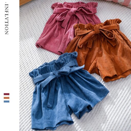 Summer New Retro Fashion Baby Girls Shorts Pure Cotton High Waist Short 0-5Y Kid Casual Bow Loose Short Solid Color Girl Legging