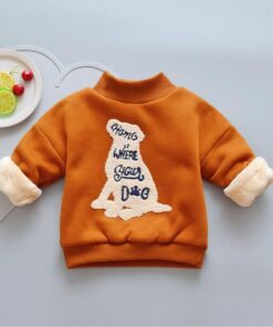 Baby Boy Girls winter Sweatshirts kids warm Pullover Clothes Children Sweatshirts Kids Girl Plus velvet thick Tops Costume