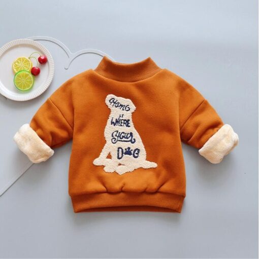 Baby Boy Girls winter Sweatshirts kids warm Pullover Clothes Children Sweatshirts Kids Girl Plus velvet thick Tops Costume