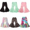2020 Children Girl Pink Flare Pants Toddler Kids Baby Solid Holes Ripped Boot Cute Flare Long Pants Denim Bell-bottomed Trousers