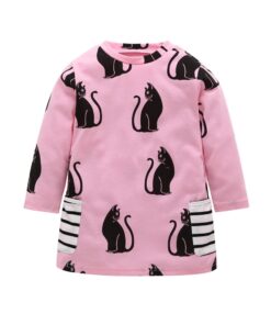 1-7 Years Kids Girl Dress Toddler Baby Long Sleeve Dresses Summer Children Clothing Girls Cotton Princess Dress Kid Tops Outfits