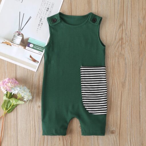 2020 New Baby Boys Girls Clothes Newborn Romper Infant Jumpsuit Summer Cotton Striped Patchwork Rompers Cool Shorts Babies 0-24M