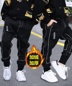 2020 Girls Boys Jeans Demin Legging Elastic Menina Blue/black Pants Children Cotton Trouser For Kids Clothes 1 2 3 4 5 6 Years