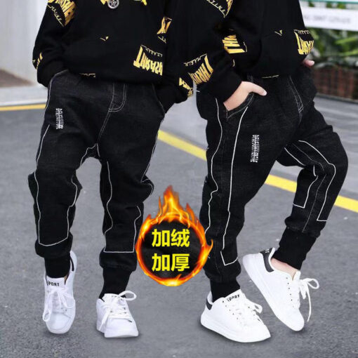 2020 Girls Boys Jeans Demin Legging Elastic Menina Blue/black Pants Children Cotton Trouser For Kids Clothes 1 2 3 4 5 6 Years