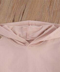 1-5Y Infant Kids Baby Girl Long Sleeve Hooded Dress Solid Color Pullover Clothes Autumn Winter Warm Top for Children