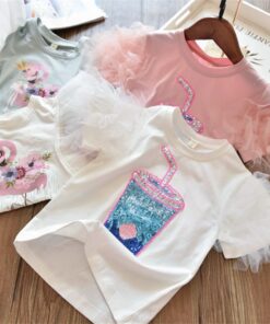 2020 3 5 6 7 8 Years Unicorn Girls T-Shirt Boys Short Sleeve Tee Tops Kids Cartoon Printing Clothes Children Birthday Party Wear