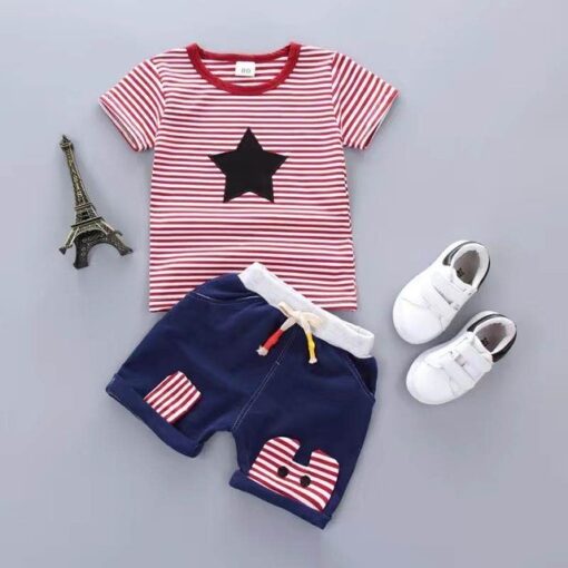 2020 New Baby Shirt Clothing Set Boys Girls Cute Summer Casual Wear Set Cartoon Mustache Top Denim Set Children's Clothes 1-4 Ye