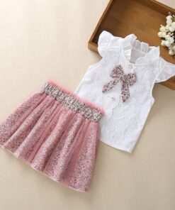 2020 New Summer Girls Green Cute Sleeveless Children's Floral Children's Clothing Girls Tops + Shorts 2 Sets Of Free Shipping