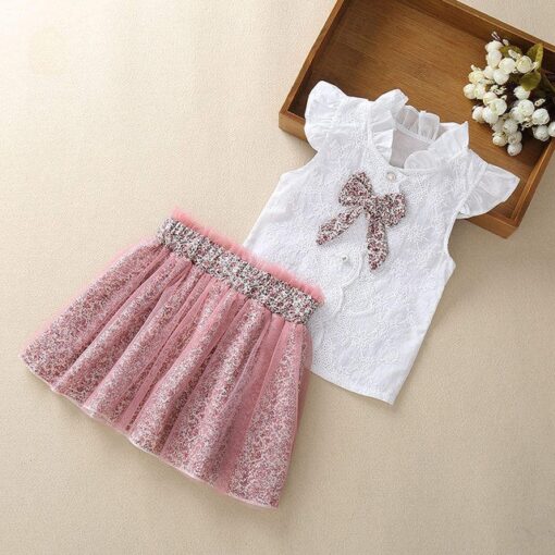 2020 New Summer Girls Green Cute Sleeveless Children's Floral Children's Clothing Girls Tops + Shorts 2 Sets Of Free Shipping
