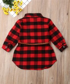0-5T Christmas Toddler Newborn Kids Baby Girls Dress Red Plaid Cotton Princess Party Long Sleeve Dress Clothes Girl Winter Dress