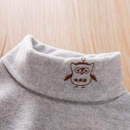Toddler Children's Clothing TOPS Boys and Girls Autumn Winter Turtleneck Bottoming Shirt Baby Long-Sleeved T-shirt Autumn Kids