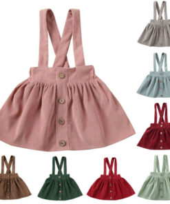 Kid Baby Girl Strap Suspender Skirt Corduroy Party Overalls Autumn A Line Toddler Girls Casual Clothing Outfits 1-6Y