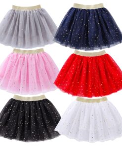 2020 Fashion Kids Mesh Miniskirts Girls Princess Stars Glitter Dance Ballet Tutu Brand Sequin Party Girl Faldas Skirt Elastic