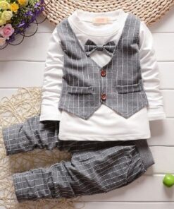 Bibicola Baby Boy Gentleman Clothing Sets Kids Floral Clothes For Birthday Formal Outfits Suit Fashion Tops Shirt + Pants 2pcs