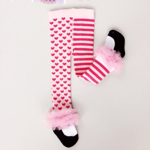 Lovely Spring Baby Tights Cotton Cute Lace Bows Baby Girl Tights Clothes Winter Newborn 0-24M Girls Pantyhose Menina Collant