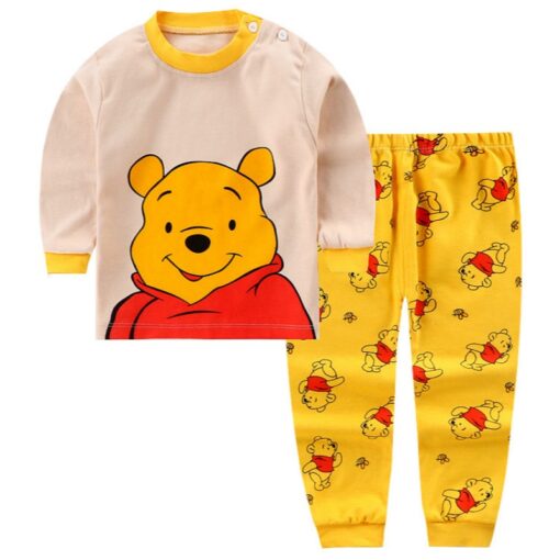 Children's Cotton Boys and Girls Baby Cotton Underwear Set Children's Autumn Clothes Long Pants Home Service Baby Clothes