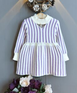 Baby Mink Fleece Sweater Girl Dress Children'S Clothing Autumn Winter 2020 New Pullover Sweater Dot European American Kid Dress