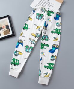 Cartoon Kids Long Pants Cotton Single Boy Cotton Trouser Striped Baby Tight Mouth Pyjama Bottoms Cotton Panties for Girl