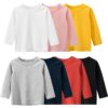 100% Cotton Long Sleeves Kids T Shirt Boys Girls Toddler Infant Baby Clothing Casual T-Shirts Tops Tees Shirt Child Clothes