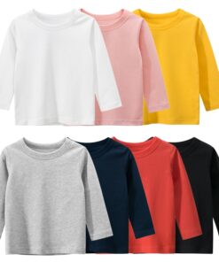100% Cotton Long Sleeves Kids T Shirt Boys Girls Toddler Infant Baby Clothing Casual T-Shirts Tops Tees Shirt Child Clothes