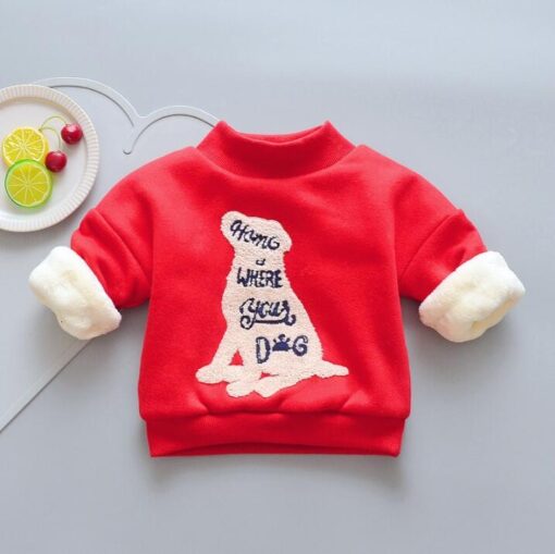 Baby Boy Girls winter Sweatshirts kids warm Pullover Clothes Children Sweatshirts Kids Girl Plus velvet thick Tops Costume