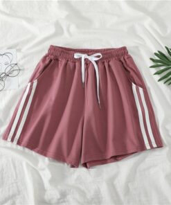 Women Shorts Summer Casual Solid Drawstring shorts high waist loose shorts for girls Soft Cool female short M-2XL