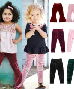 Baby Girls Bottom Velvet Pants Kid Long Flare Trousers Legging