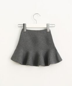 Adorable pleated tutu skirt children winter clothes warm cozy knitting bottoming skirt toddler baby girls clothing 2-6Yrs