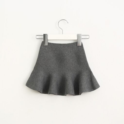 Adorable pleated tutu skirt children winter clothes warm cozy knitting bottoming skirt toddler baby girls clothing 2-6Yrs