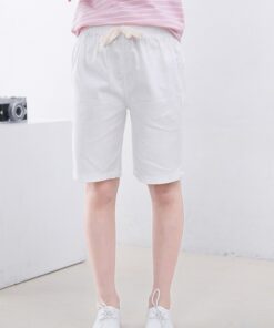 2-10 Yrs Kids Boys Trousers Knee Lenth Shorts Candy Color Girls Children Summer Beach Loose Shorts Pants Cotton&Linen
