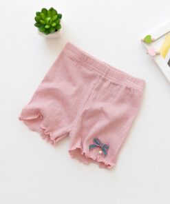 New Summer Girls Modaier Safety Shorts Children Cotton Rabbit Bowknot Pants Elegant Temperament Pants 3-9 Years Old Girls Shorts