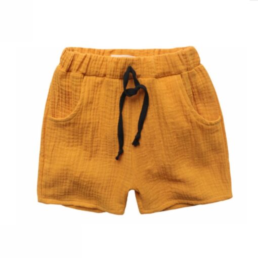 2020 Fashion Boy Clothes Girls Pants Kids Summer Trousers Children Pants for Baby Boys Shorts beach cheap solid linen 90~130
