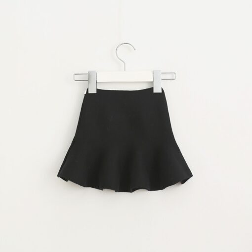 Adorable pleated tutu skirt children winter clothes warm cozy knitting bottoming skirt toddler baby girls clothing 2-6Yrs