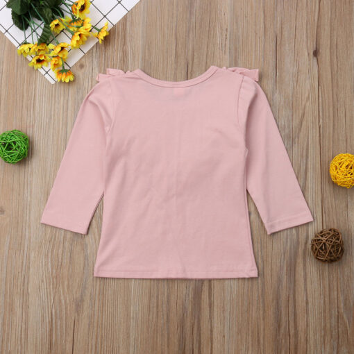 Brand New Kids Baby Girl Vintage Ruffled Collar Cotton Long Sleeve Tops T Shirt Lovely Baby Clothes