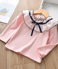 Chivry Spring Autumn 2019 New Little Girls Long Sleeve O-Neck Solid T-Shirts Baby Girls Kids Fashion Casual Children Clothing