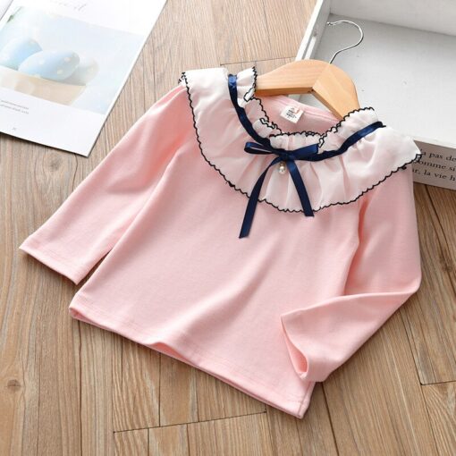 Chivry Spring Autumn 2019 New Little Girls Long Sleeve O-Neck Solid T-Shirts Baby Girls Kids Fashion Casual Children Clothing