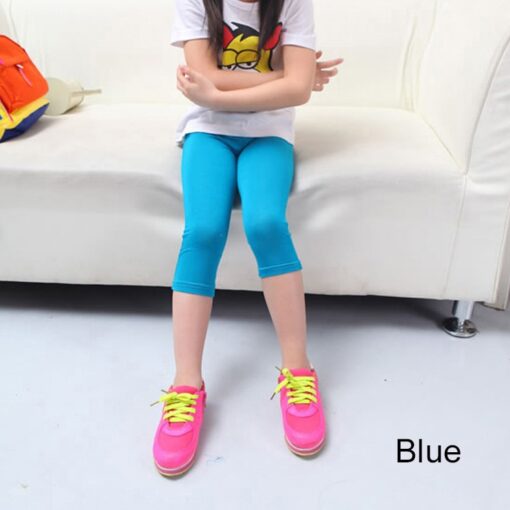 3-10years Girls Knee Length Kid Five Pants Candy Color Children Cropped Clothing Spring-Summer All-matches Bottoms Leggings
